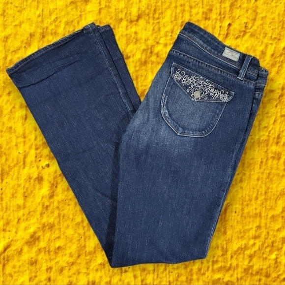 Paige Pico Women's Jeans Size 31 Premium Denim Bootcut Mid-rise Medium Wash - Picture 1 of 8